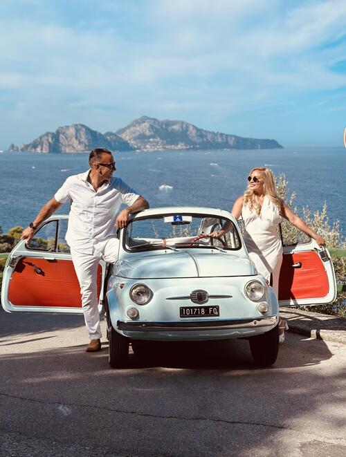 Fiat 500 Vintage photoshoot on the Amalfi Coast
